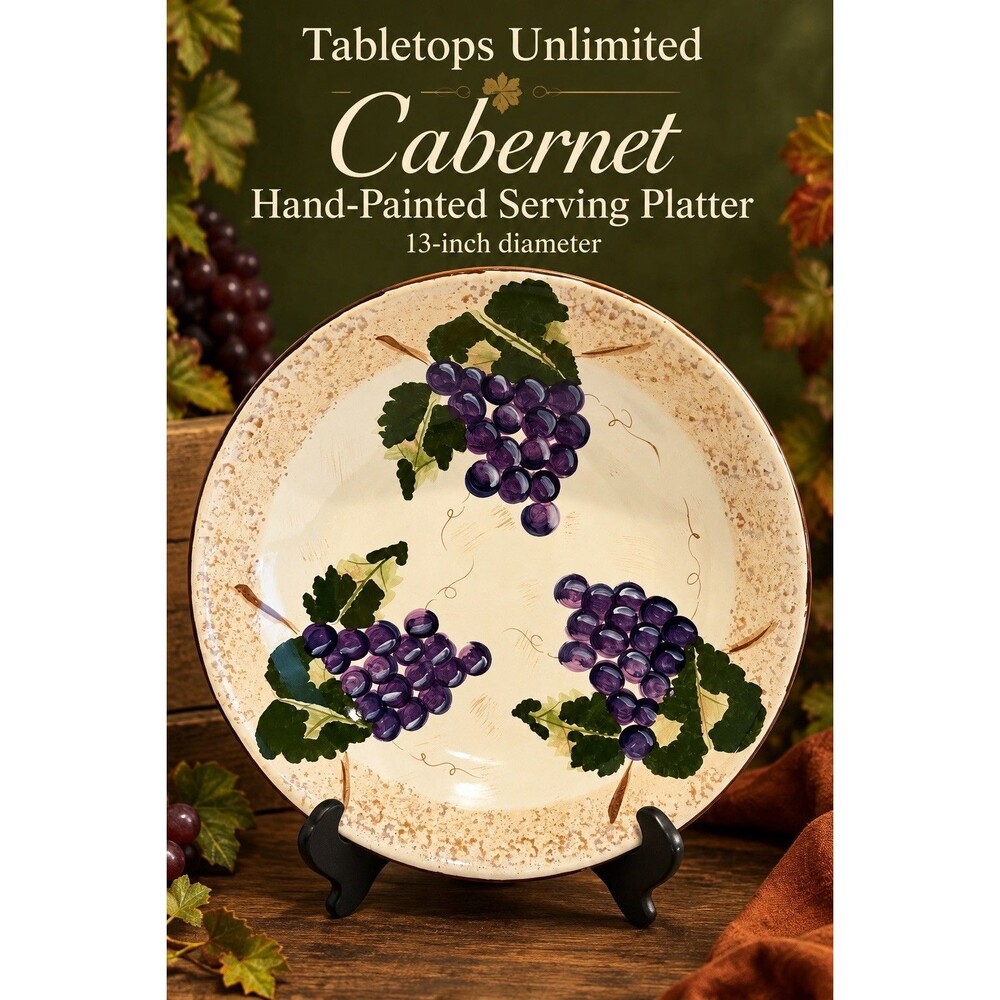 Cabernet Hand Painted Collection from Tabletops Unlimited Serving Platter-13 In